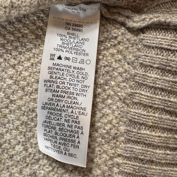 Pendleton Shetland Wool Full Zip Sweater Jacket L Shetland Wool Beige Knit NWT - Picture 11 of 16
